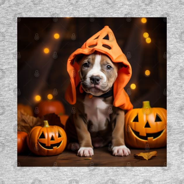 Cute Halloween Pitbull Puppy by Modern Designs And Art